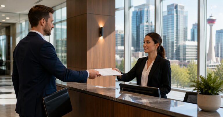Calgary process server delivering court documents